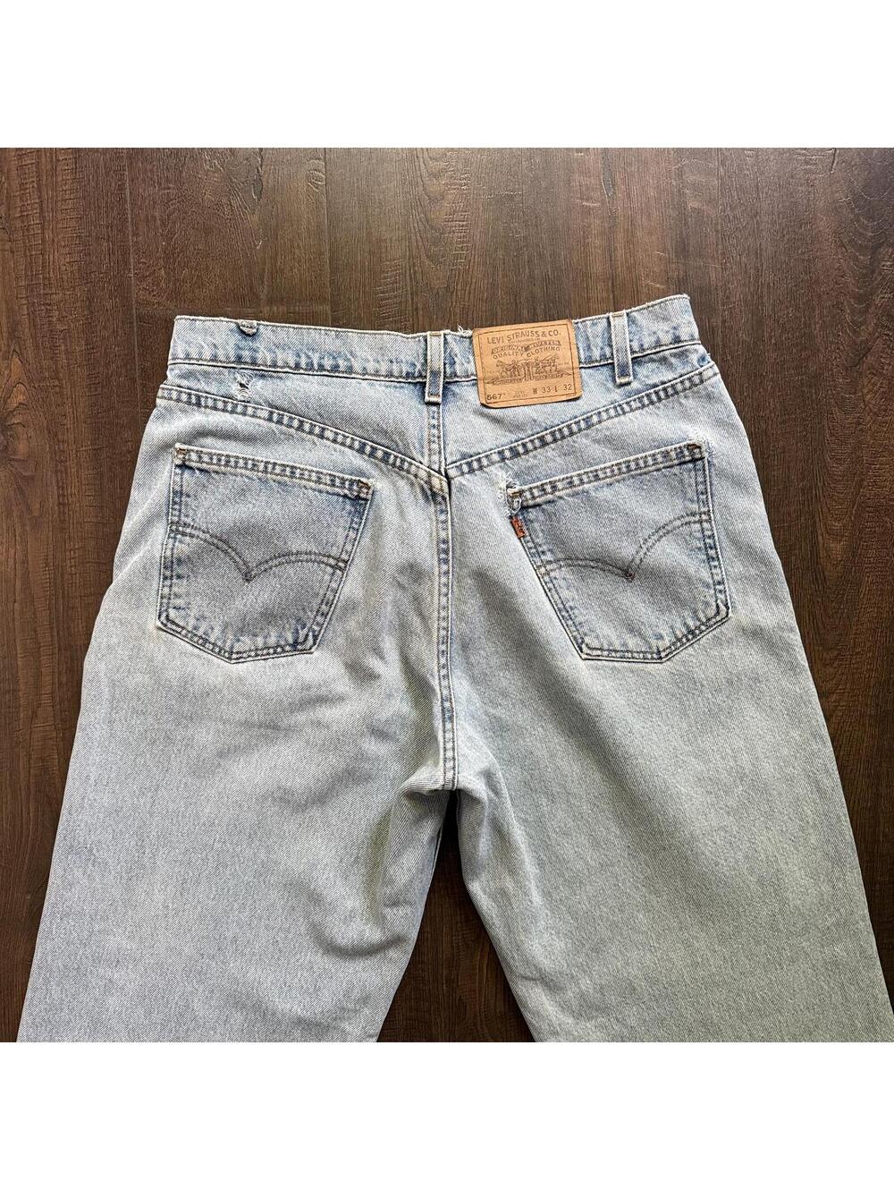 Vintaage 1997 Levi 567 Jeans Loose Fit X Long Leg 33x32 Thrashed Orange Tab USA